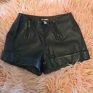 Black "Leather" WilliamRast Shorts